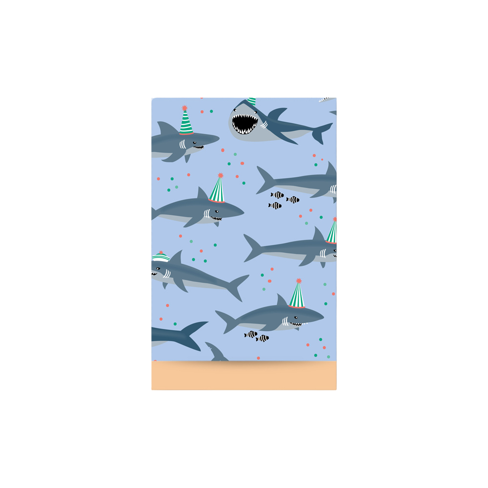 Cadeauzakje M | Shark Glossy Blue - Peach
