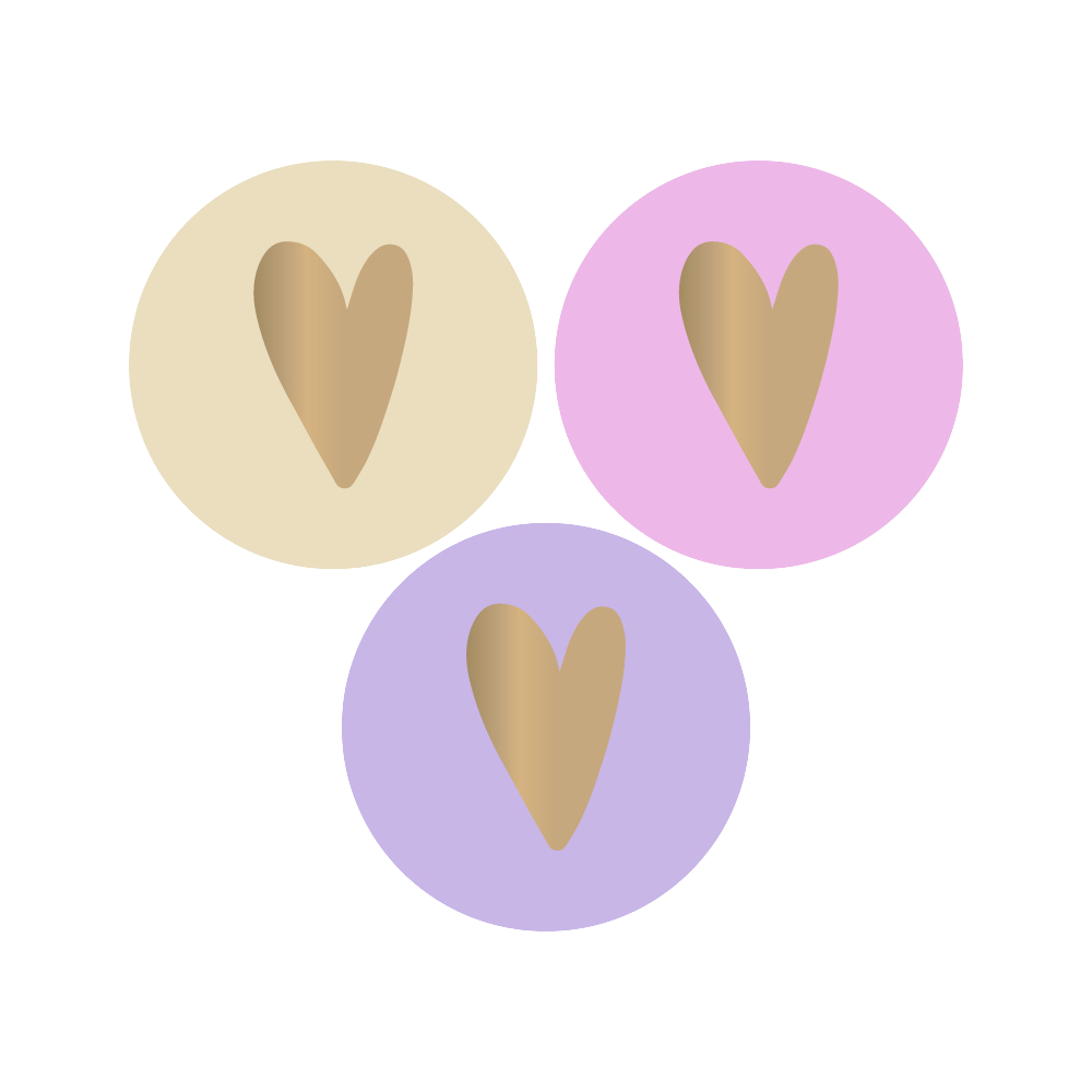 Cadeaustickers | Gouden Hartjes Pastel 6 stuks