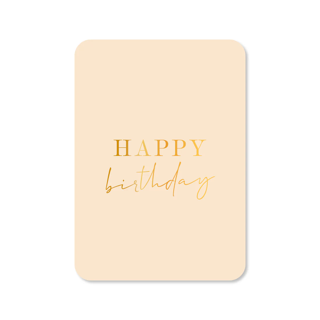 Kaart | Happy birthday (met goudfolie)