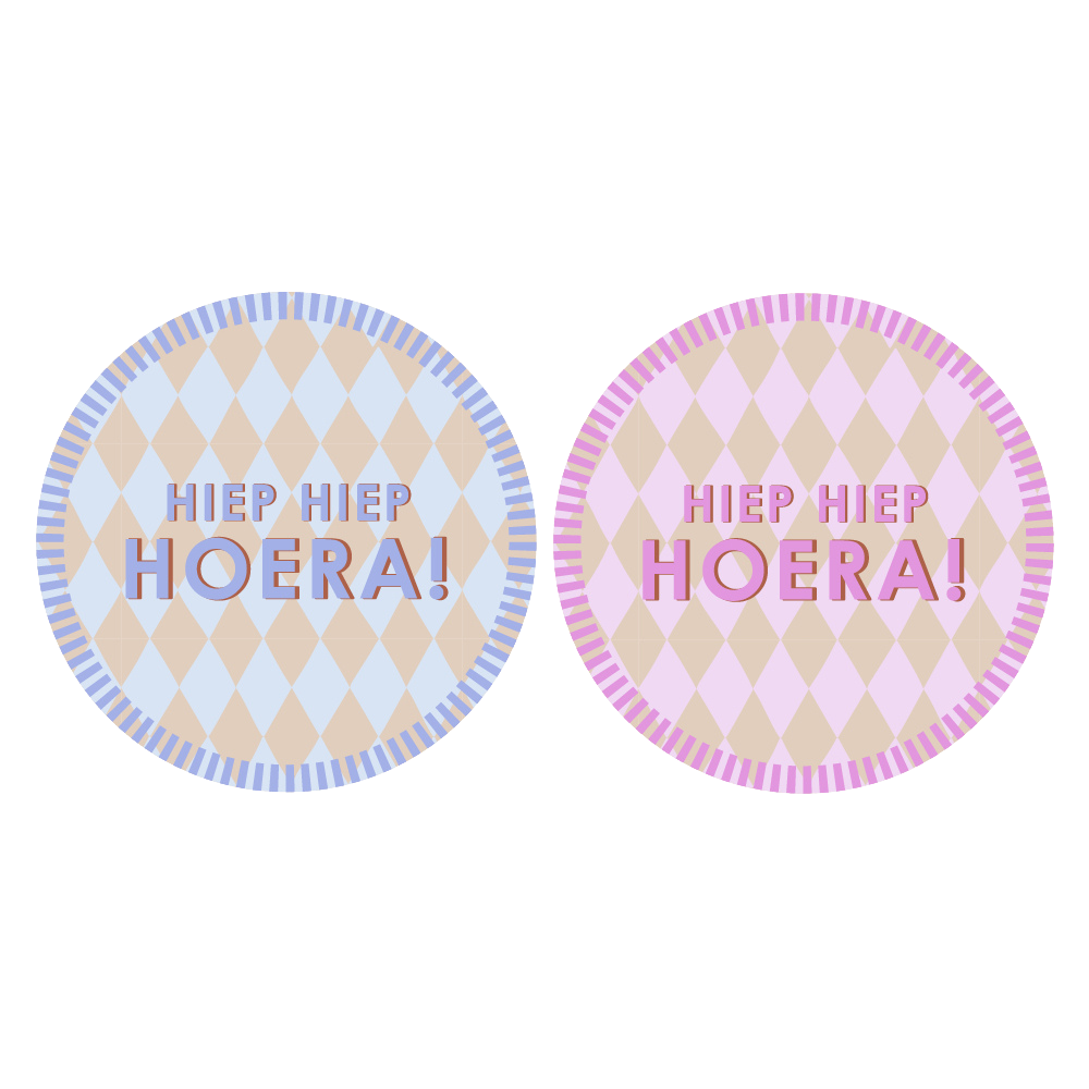 Cadeaustickers | Hiep Hiep Hoera 6 stuks