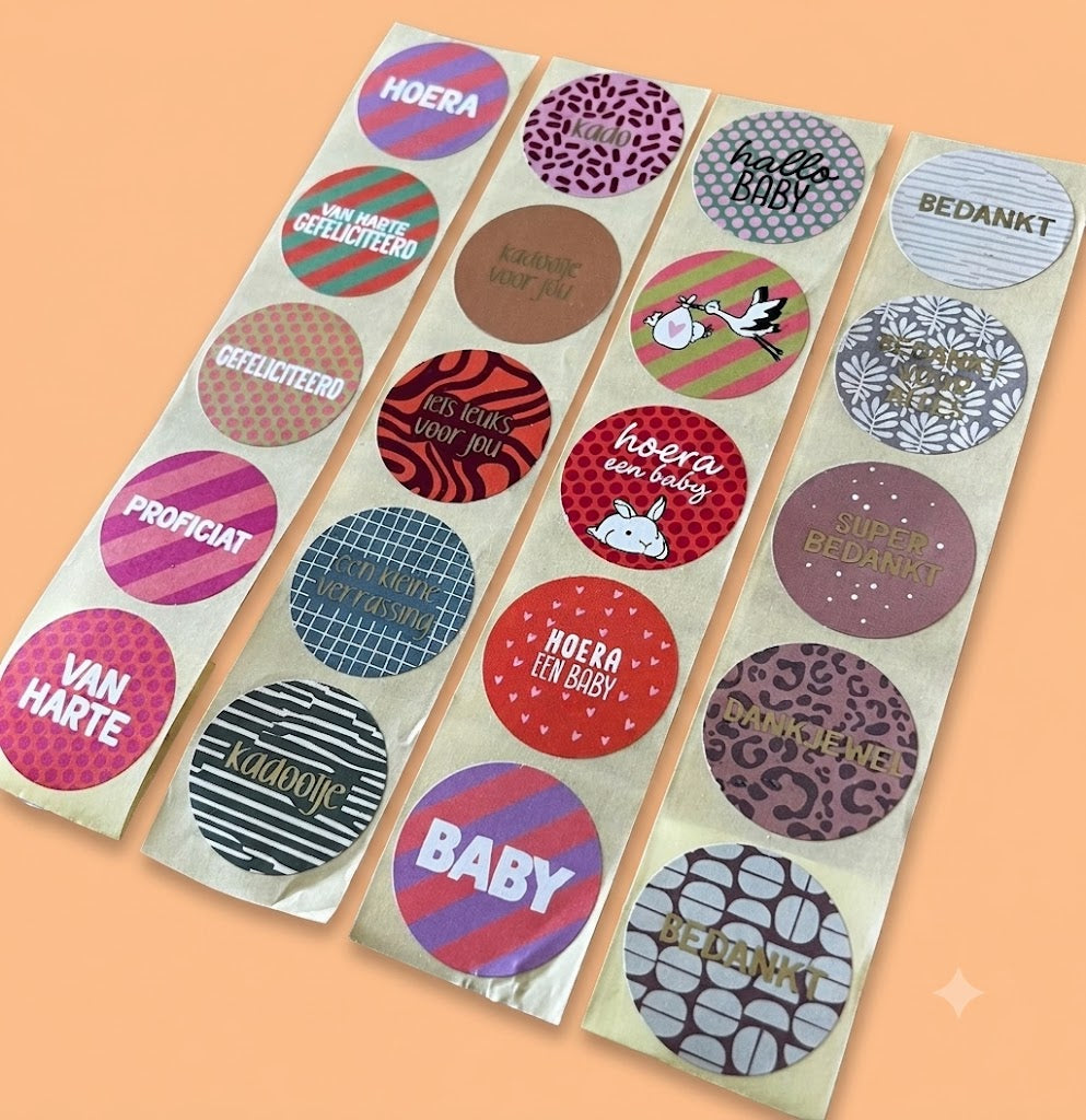 Cadeaustickers | Mega mix 40 stuks