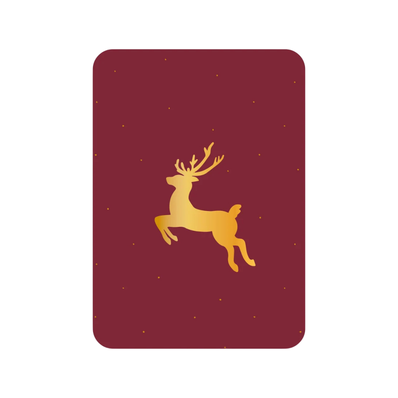 Kerstkaart | Rendier (met goudfolie)