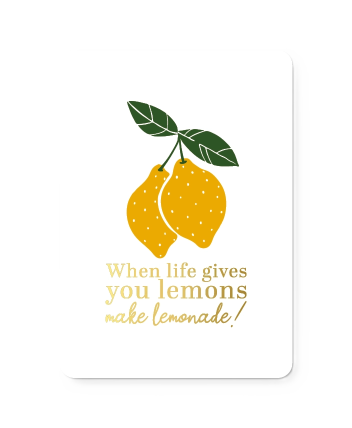 Kaart | When life gives you lemons (goudfolie)