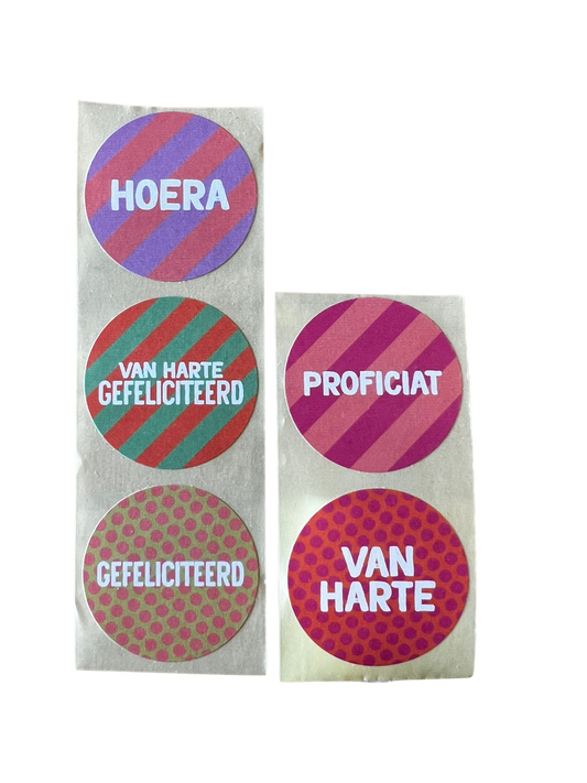Cadeaustickers | Verjaardag mix 10 stuks