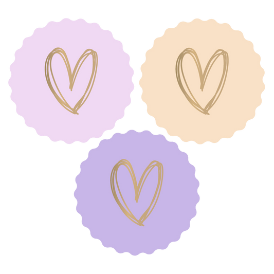 Cadeaustickers | Hart pastel 6 stuks