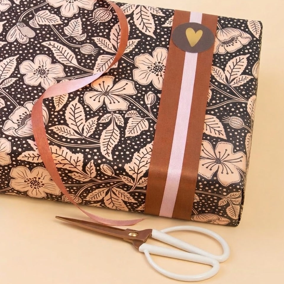 Cadeaupapier | Poppy Black - Chocolate