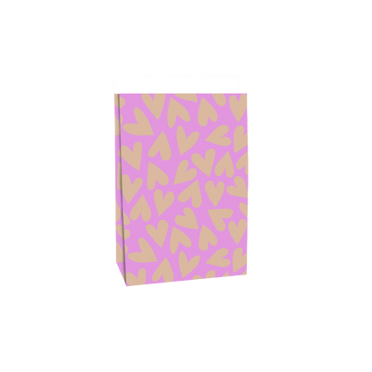 Blokbodemzak L | Big Hearts Pink - Nude