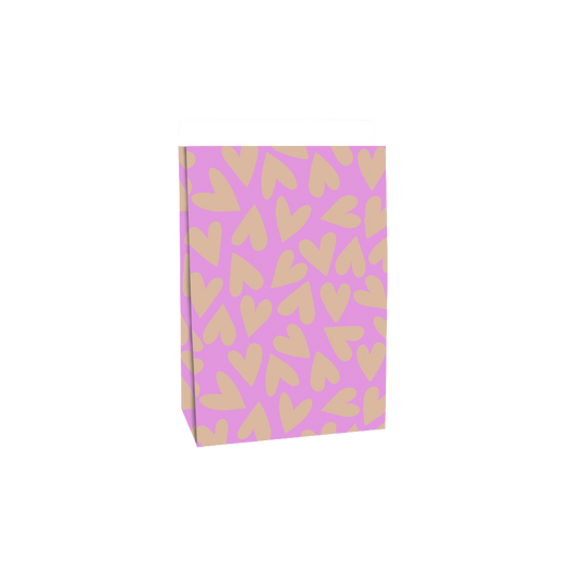 Blokbodemzak L | Big Hearts Pink - Nude