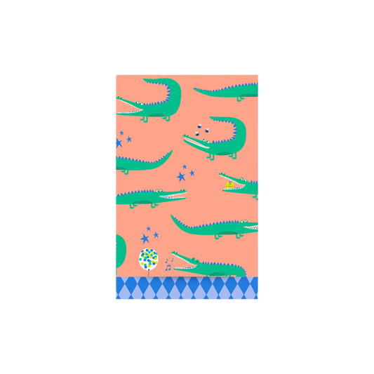 Cadeauzakje M | Crocodile Salmon - Harlequin Blue