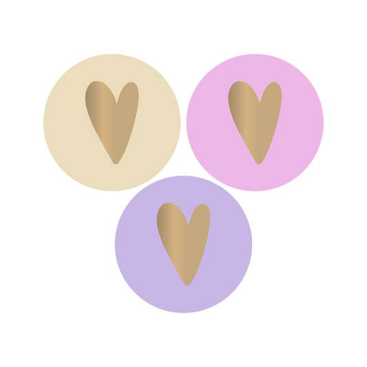 Cadeaustickers | Gouden Hartjes Pastel 6 stuks