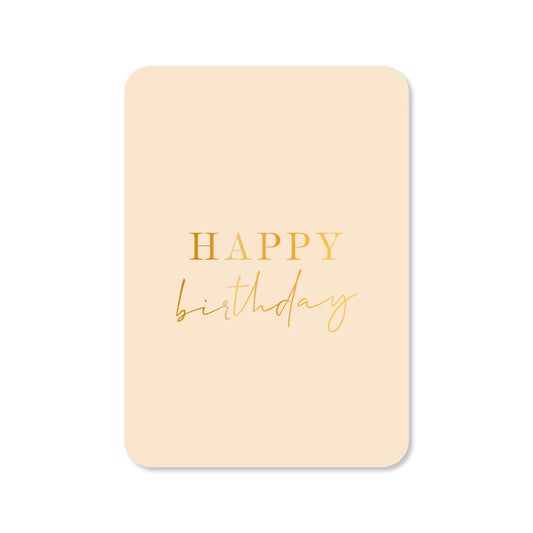 Kaart | Happy birthday (met goudfolie)