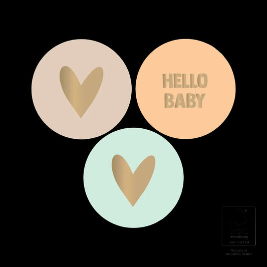 Cadeaustickers | Hello Baby 6 stuks