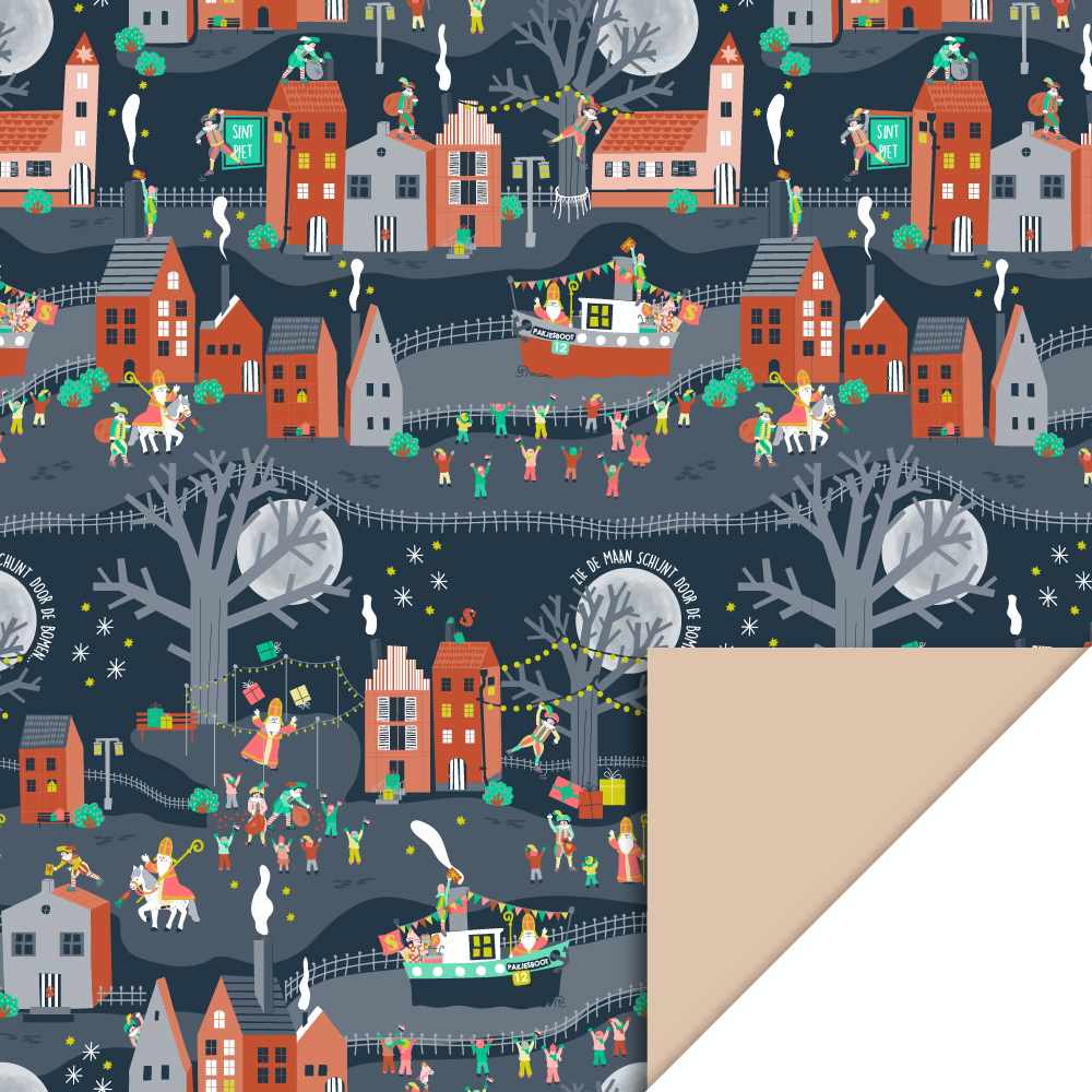 Cadeaupapier | Sint intocht - nude