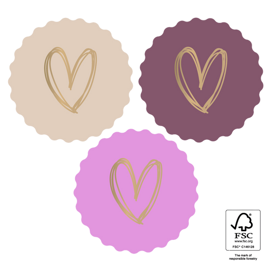Cadeaustickers | Heart Gold - Sweet 6 stuks