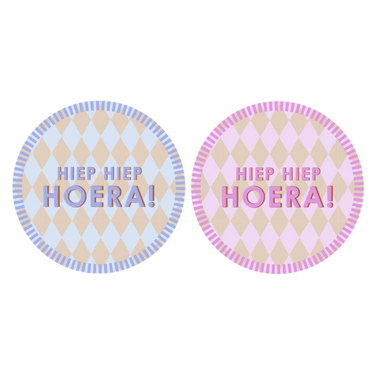 Cadeaustickers | Hiep Hiep Hoera 6 stuks