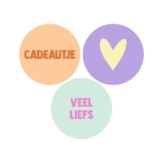 Cadeaustickers | Cadeautje & Veel Liefs 6 stuks