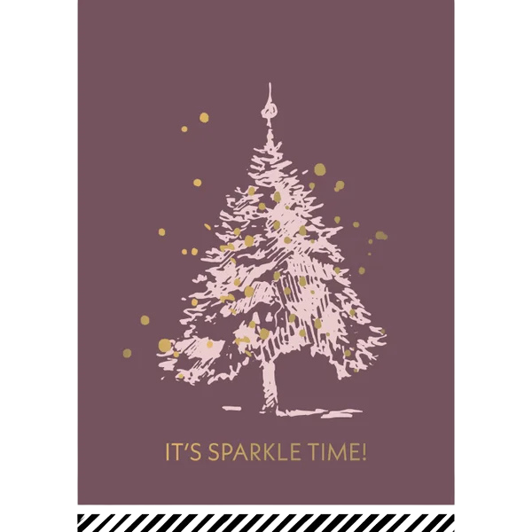 Kerstkaart | It's Sparkle Time (met goudfolie)