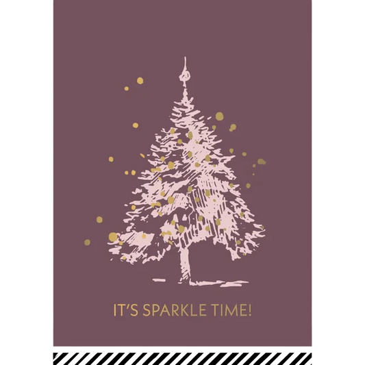 Kerstkaart | It's Sparkle Time (met goudfolie)