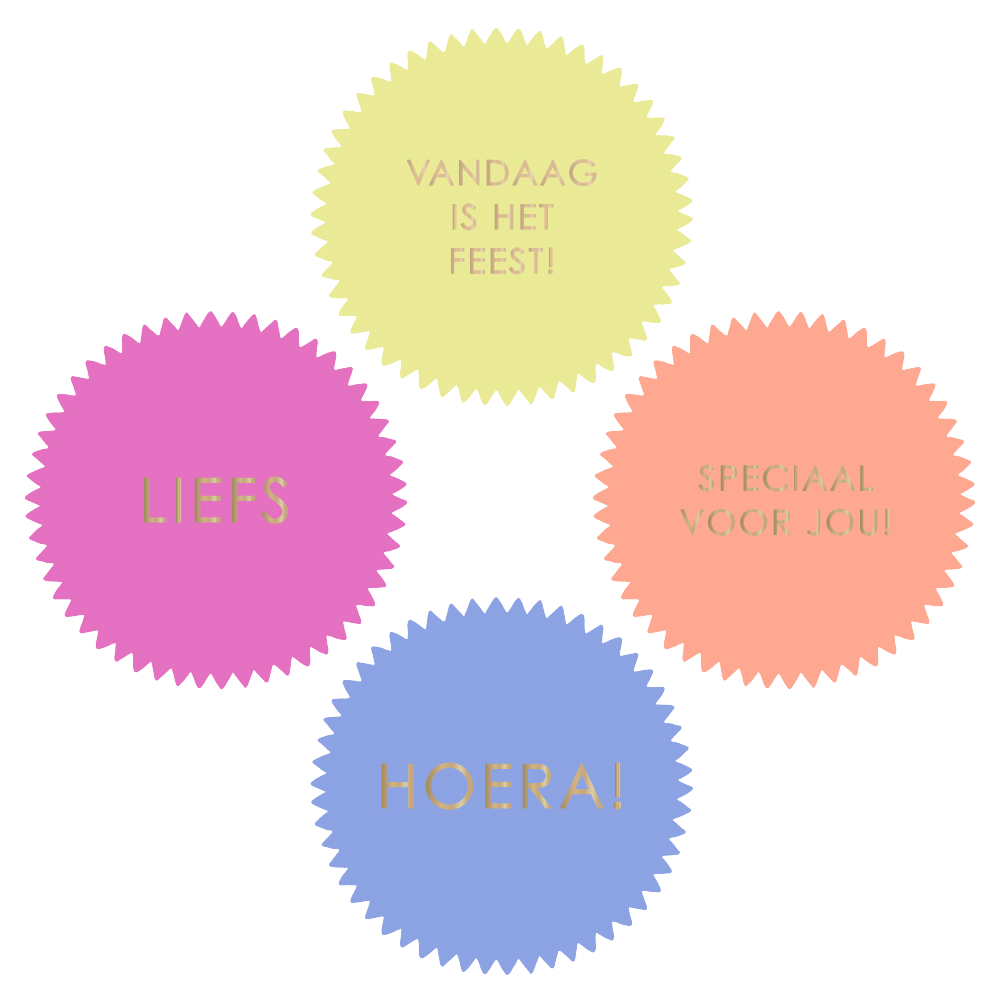 Cadeaustickers | Happy Color Feest 6 stuks