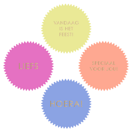 Cadeaustickers | Happy Color Feest 6 stuks