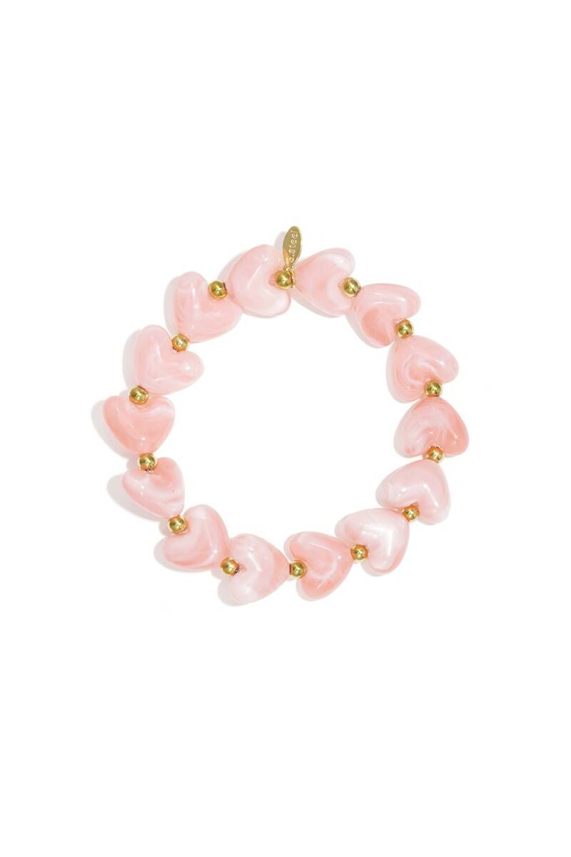Cadeau Armband Hartjes — Roze