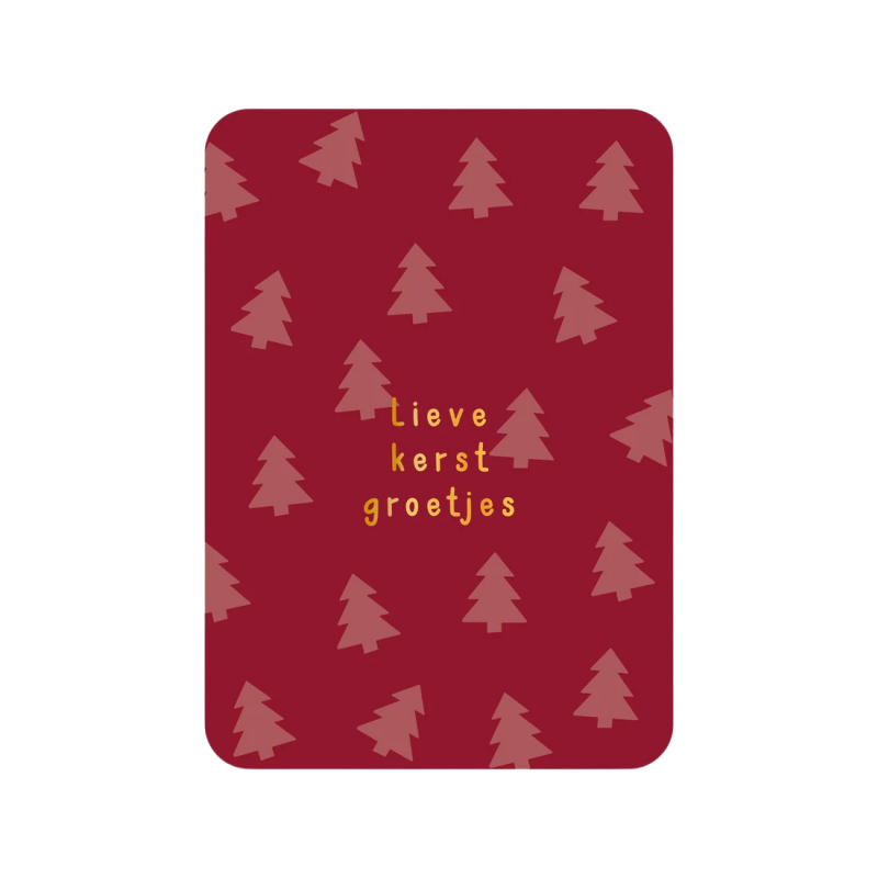 Kerstkaart | Lieve Kerstgroetjes (met goudfolie)
