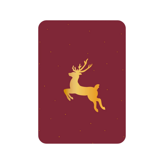 Kerstkaart | Rendier (met goudfolie)