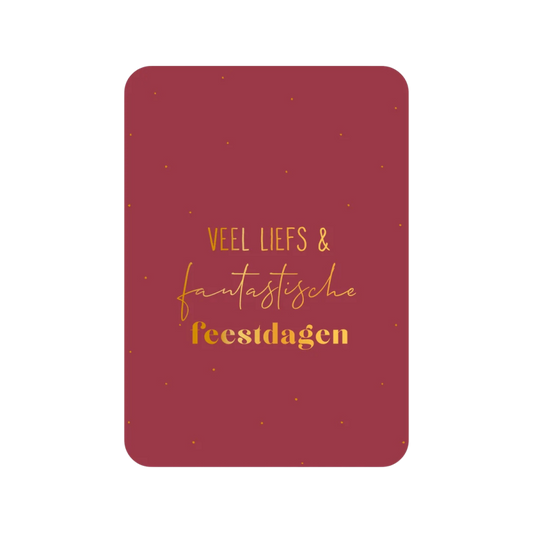 Kerstkaart | Veel Liefs & Fantastische Feestdagen (met goudfolie)