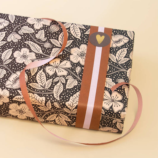 Cadeaupapier | Poppy Black - Chocolate