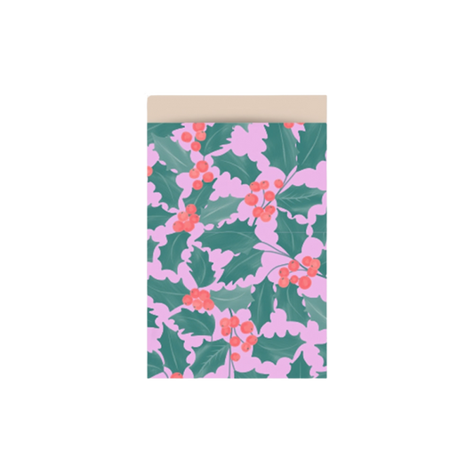 Cadeauzakje M | Holly Leaves Beige