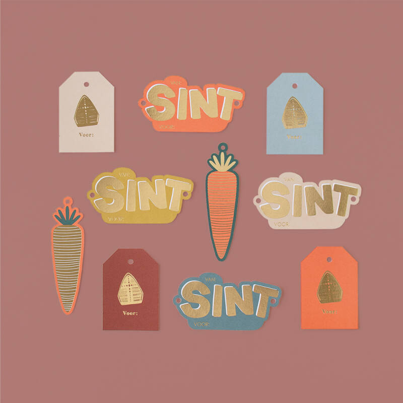 Cadeaulabel | Sint Wortel Goud - 2 stuks