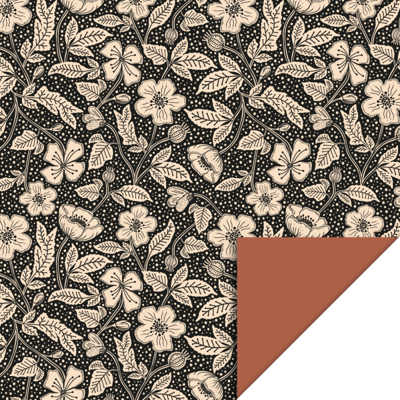 Cadeaupapier | Poppy Black - Chocolate