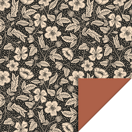 Cadeaupapier | Poppy Black - Chocolate