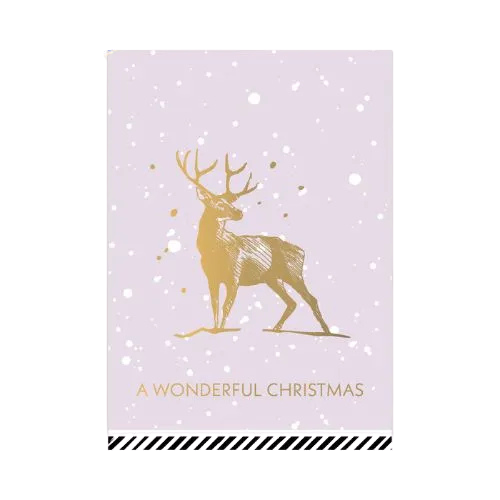 Kerstkaart | A Wonderful Christmas (met goudfolie)
