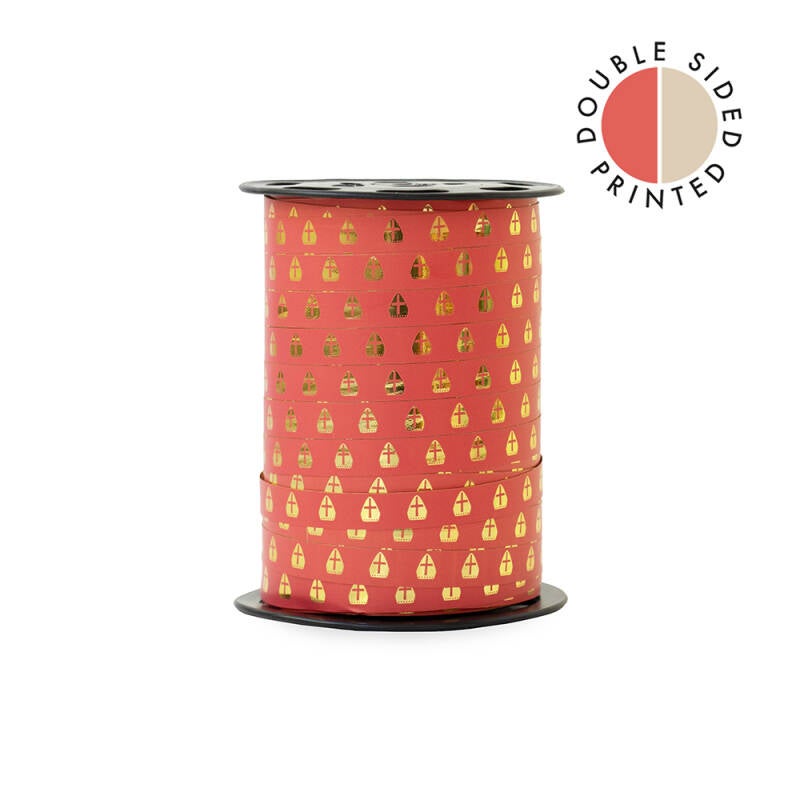 Cadeau lint | Sint Mijters - Rood - 3 meter