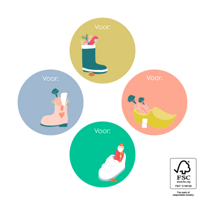 Cadeaustickers | Sint Schoen 6 stuks