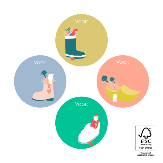 Cadeaustickers | Sint Schoen 6 stuks