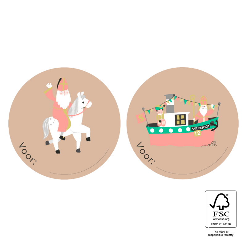 Cadeaustickers | Sint Pakjesavond 6 stuks