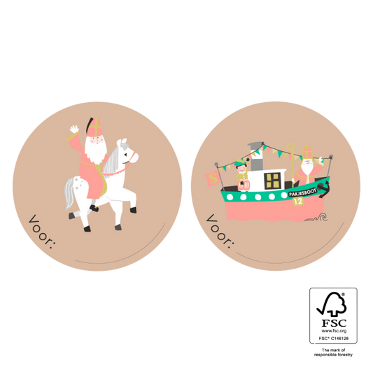 Cadeaustickers | Sint Pakjesavond 6 stuks
