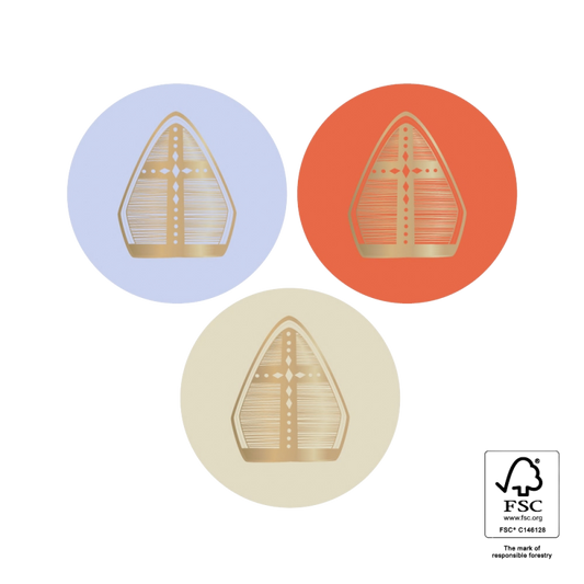 Cadeaustickers | Sint Mijter Goud 6 stuks